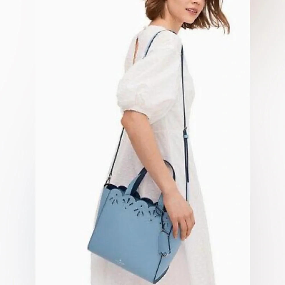 KATE SPADE Magnolia Street Mini Mina Eyelet Satchel - Pastel Blue - Picture 15 of 15